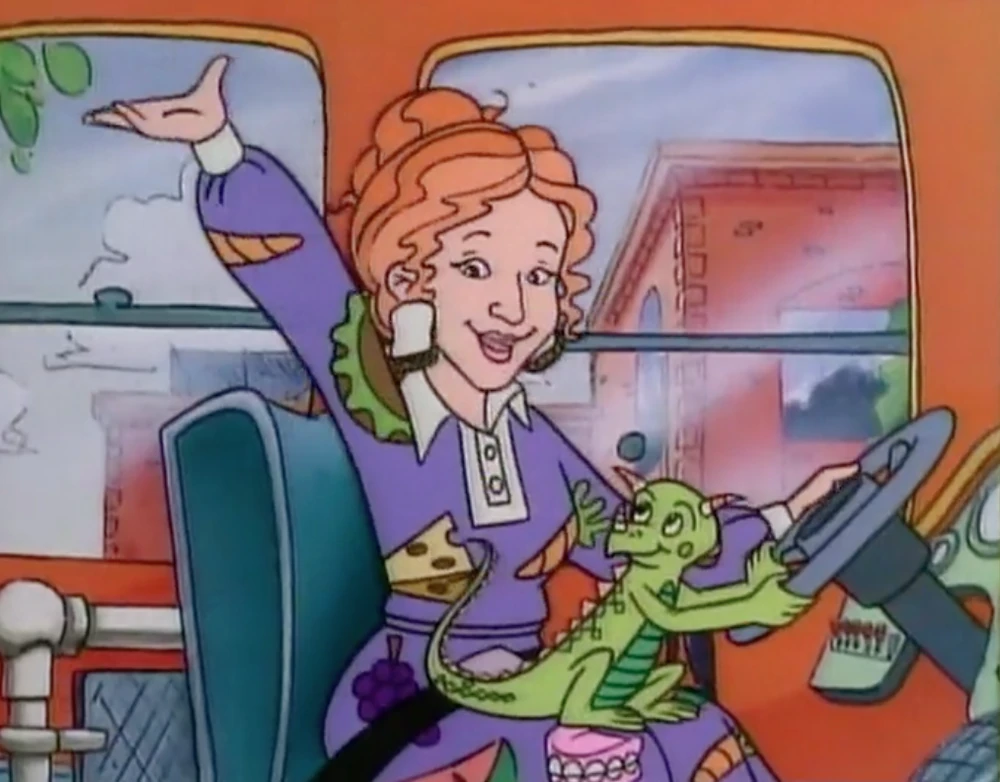 Ms. Frizzle in the Magic School Bus
